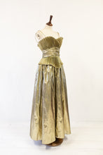 vintage 80s gold metallic dress alexandra king