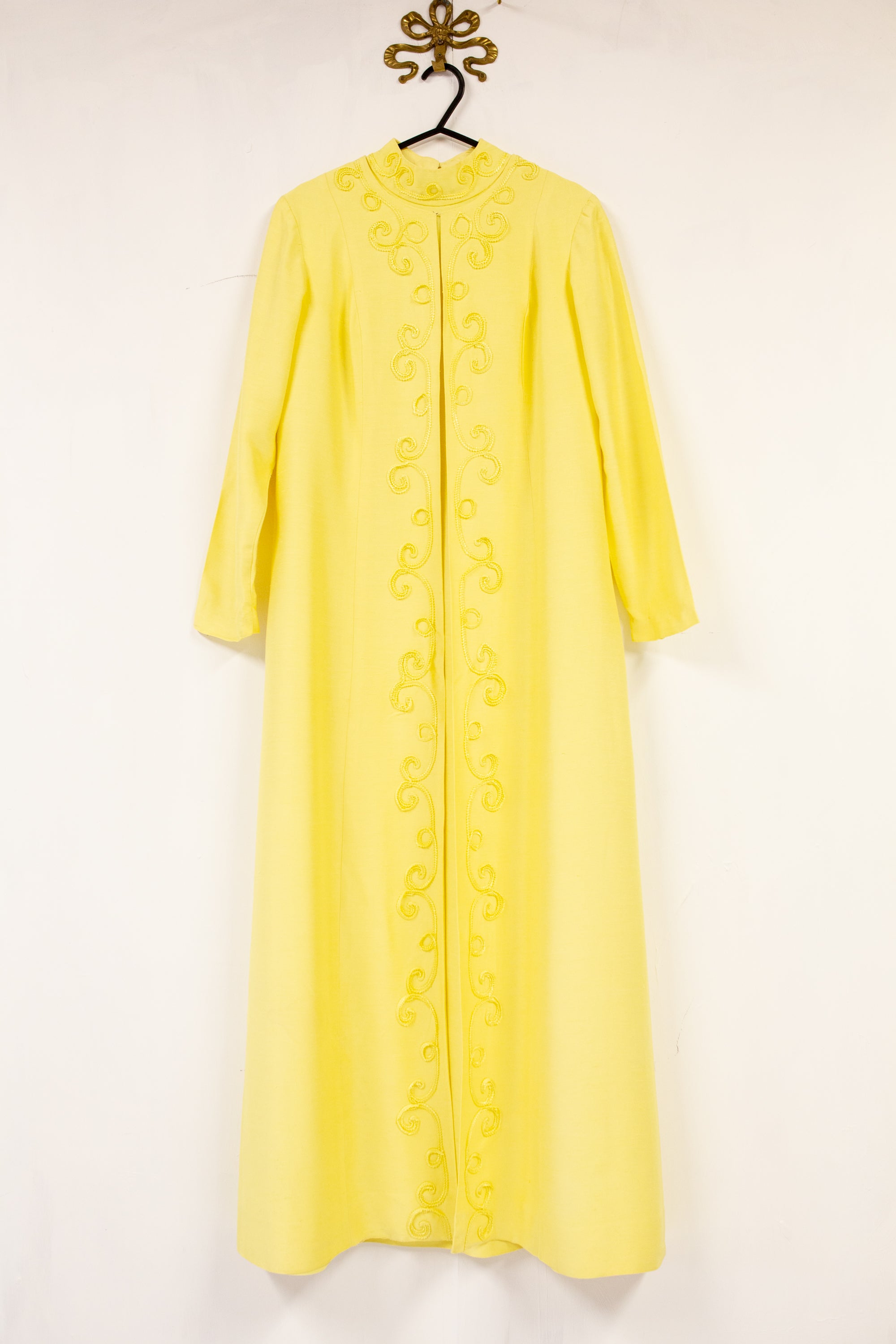 Vintage 1960s Yellow Maxi Dress and Coat Set
