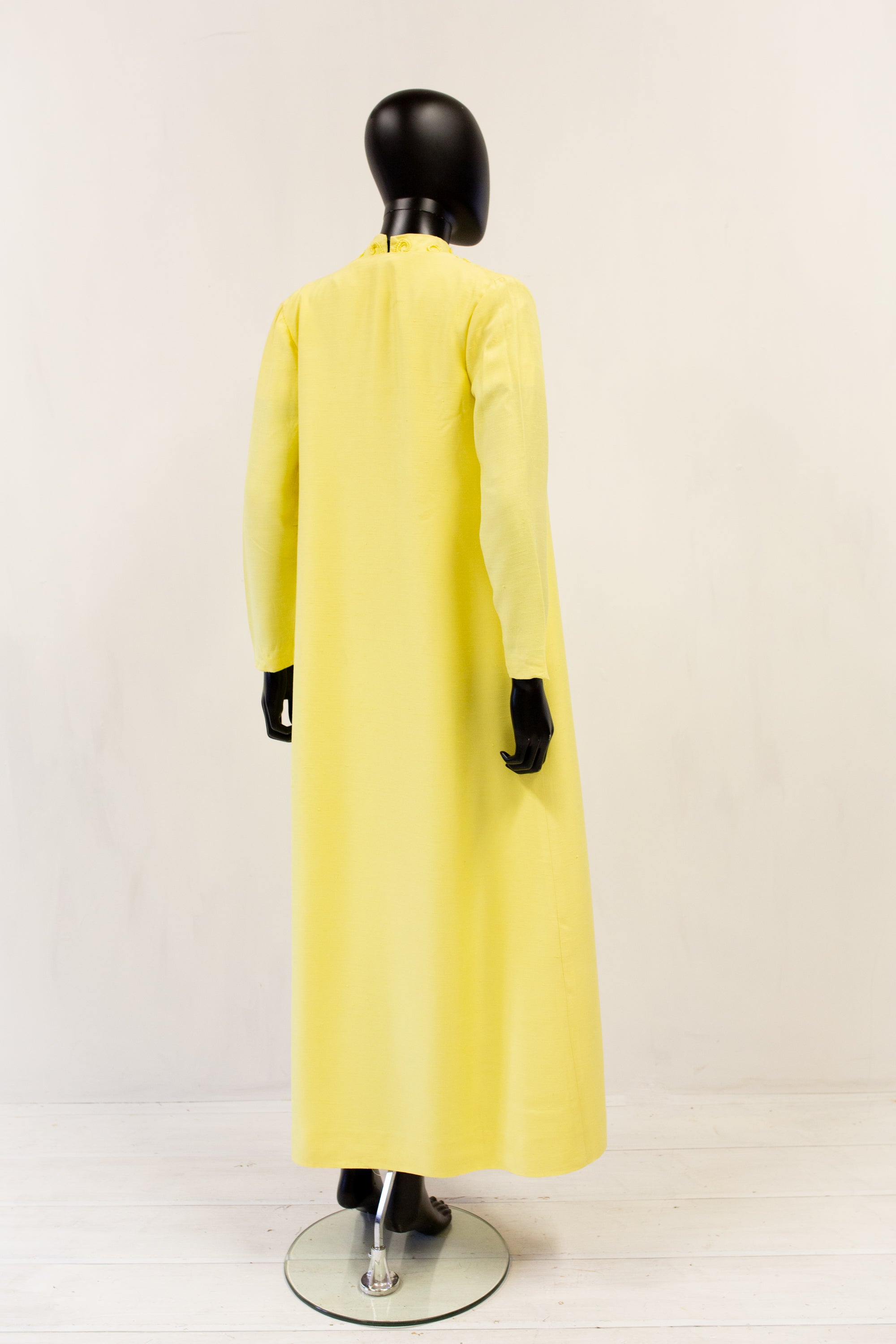 Vintage 1960s Yellow Maxi Dress and Coat Set