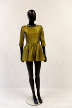 Vintage 1950s Gold Lamé Mini Dress / Top