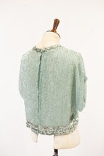 Vintage 1960s Eau de Nil Beaded Top
