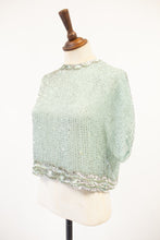 Vintage 1960s Eau de Nil Beaded Top