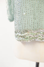 Vintage 1960s Eau de Nil Beaded Top