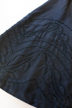 Vintage 1950s Black Taffeta Embroidered skirt