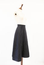 Vintage 1950s Black Taffeta Embroidered skirt