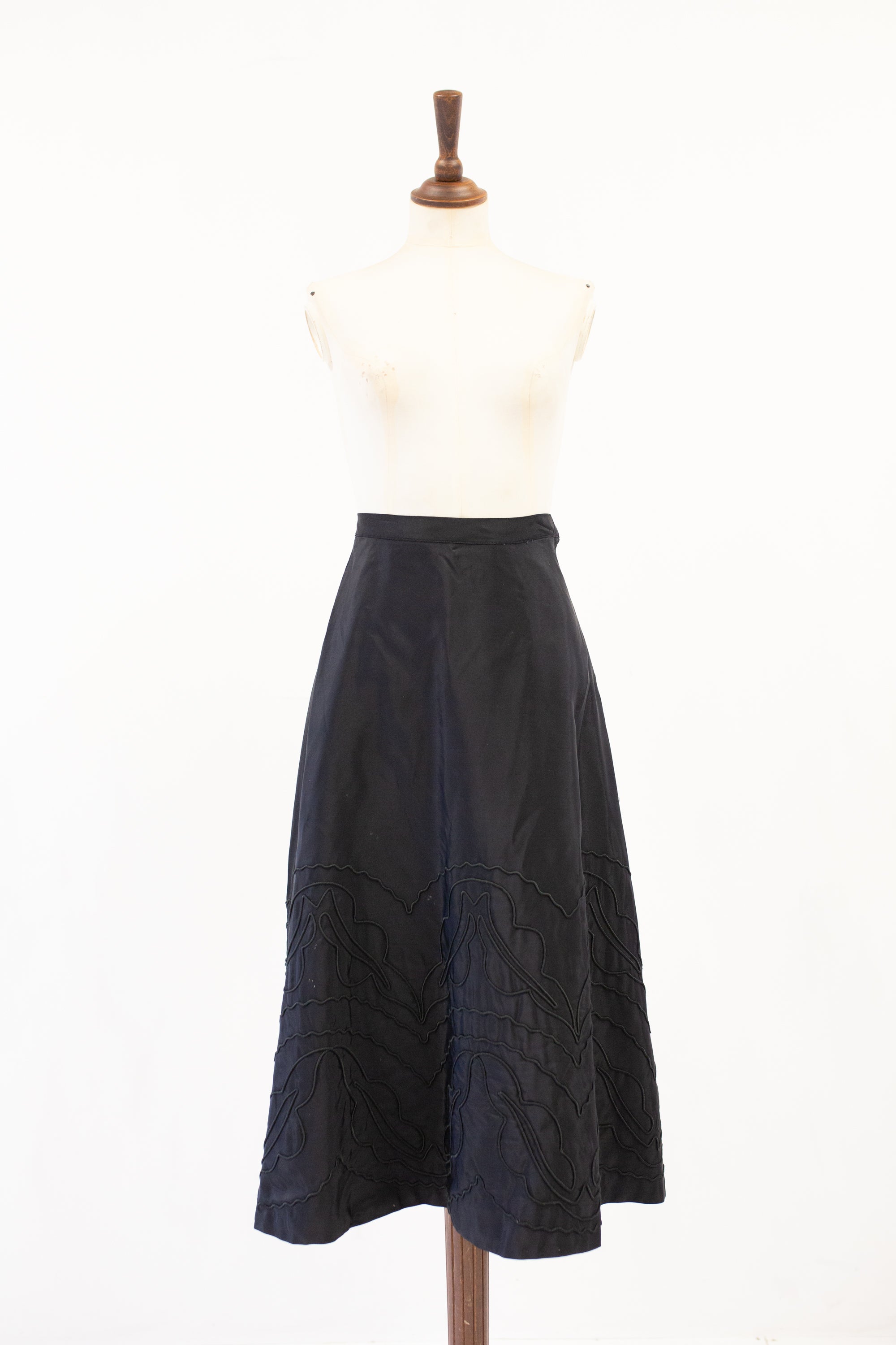 vintage black embroidered skirt
