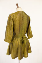 Vintage 1950s Gold Lamé Mini Dress / Top