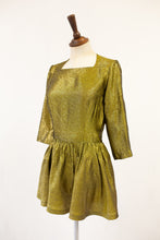 Vintage 1950s Gold Lamé Mini Dress / Top