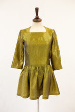 vintage 1950s metallic gold top mini dress
