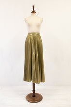 vintage gold metallic pleated skirt 