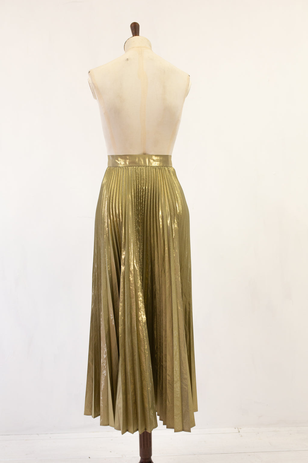 Vintage 1980s Gold Pleated Skirt
