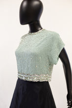 Vintage 1960s Eau de Nil Beaded Top