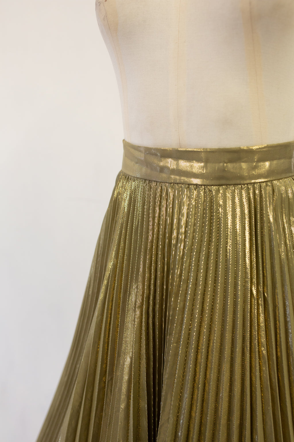 Vintage 1980s Gold Pleated Skirt