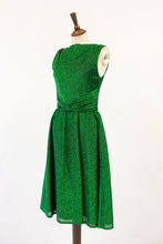 vintage 60s green metallic lurex cocktail dress