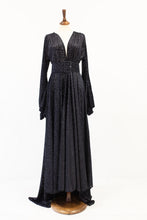Vanya - Black Velvet Devore Gown
