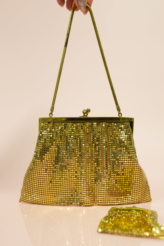 Vintage 1960s Gold Mesh Bag & Purse