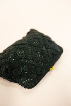 Vintage 1960s Black Beaded Clutch Bag