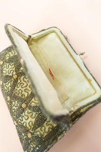 Vintage 1930s Beaded Silver Hand Bag