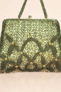 Vintage 1930s Beaded Silver Hand Bag