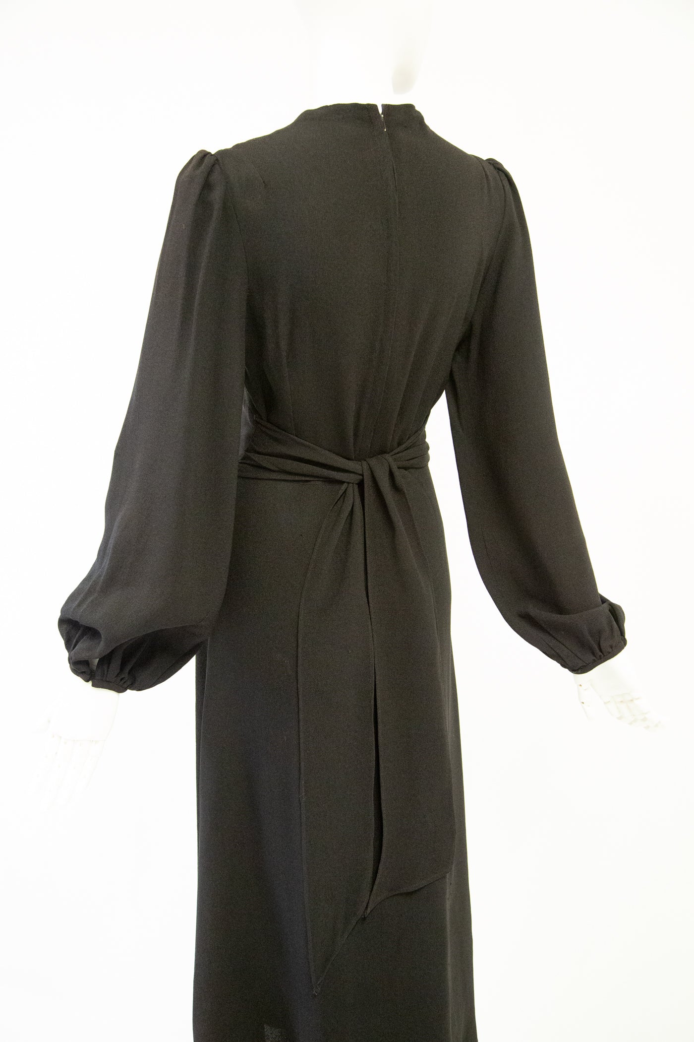 Vintage 1970s 'Bus Stop' Black Crepe Dress