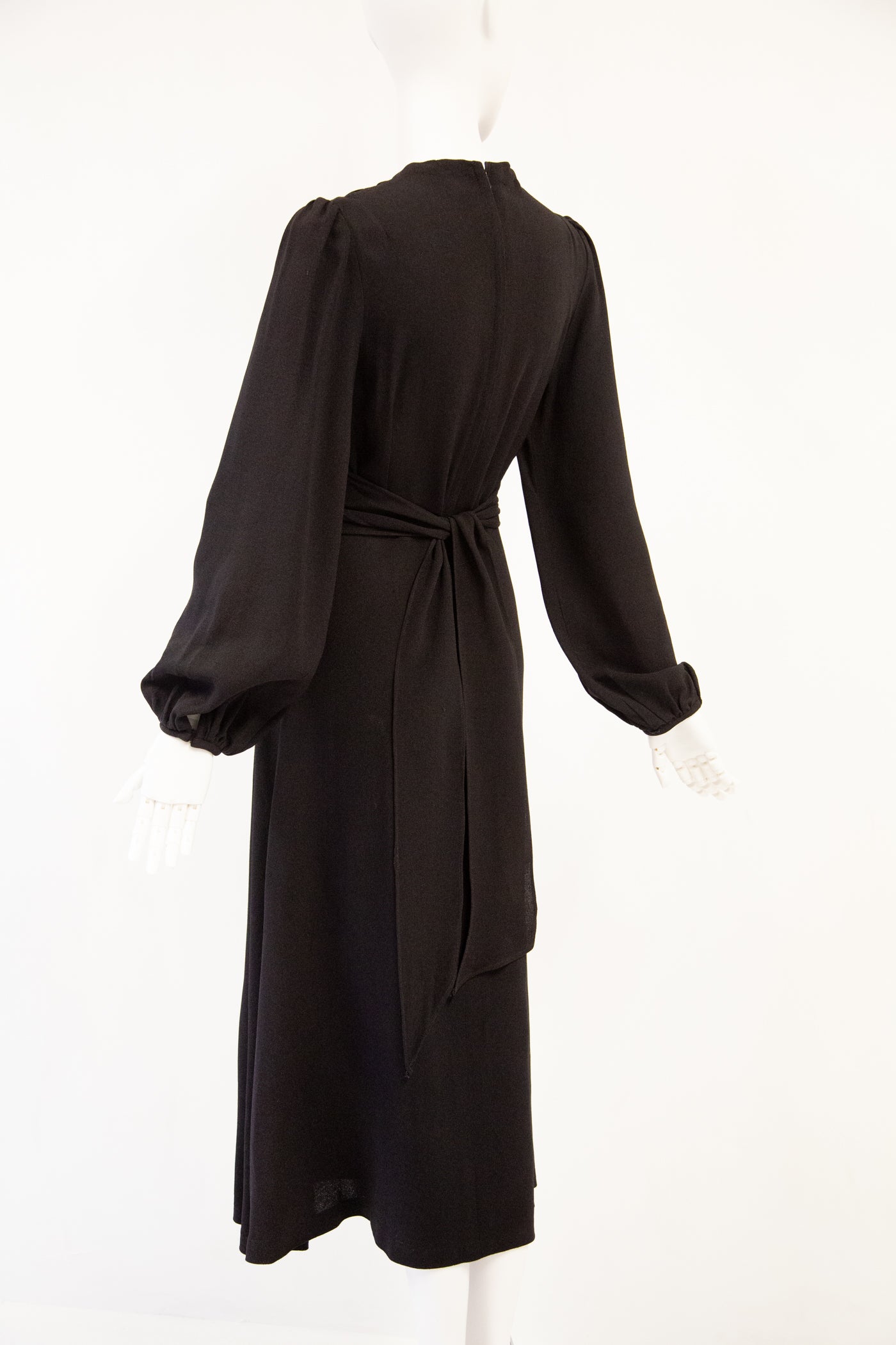 Vintage 1970s 'Bus Stop' Black Crepe Dress