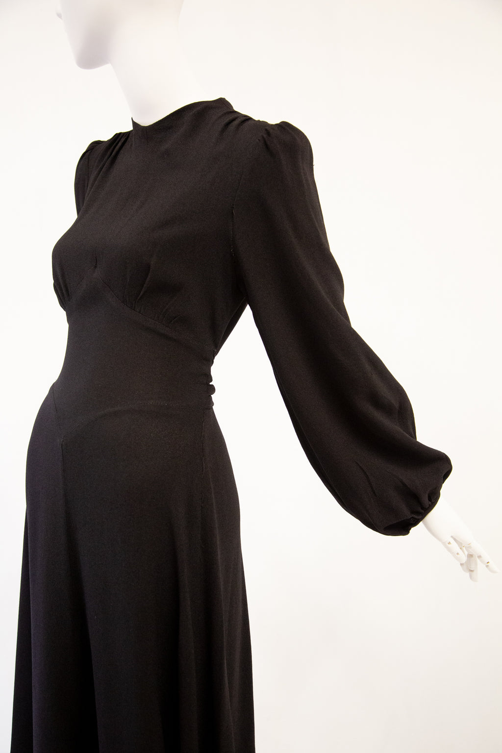 Vintage 1970s 'Bus Stop' Black Crepe Dress