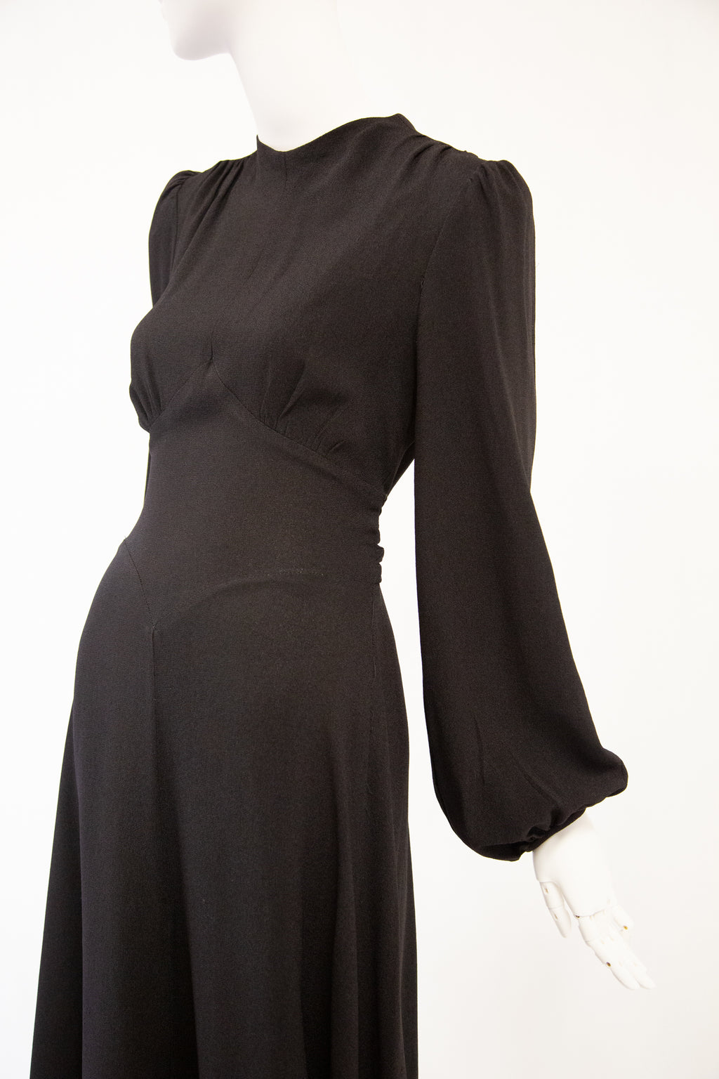 Vintage 1970s 'Bus Stop' Black Crepe Dress