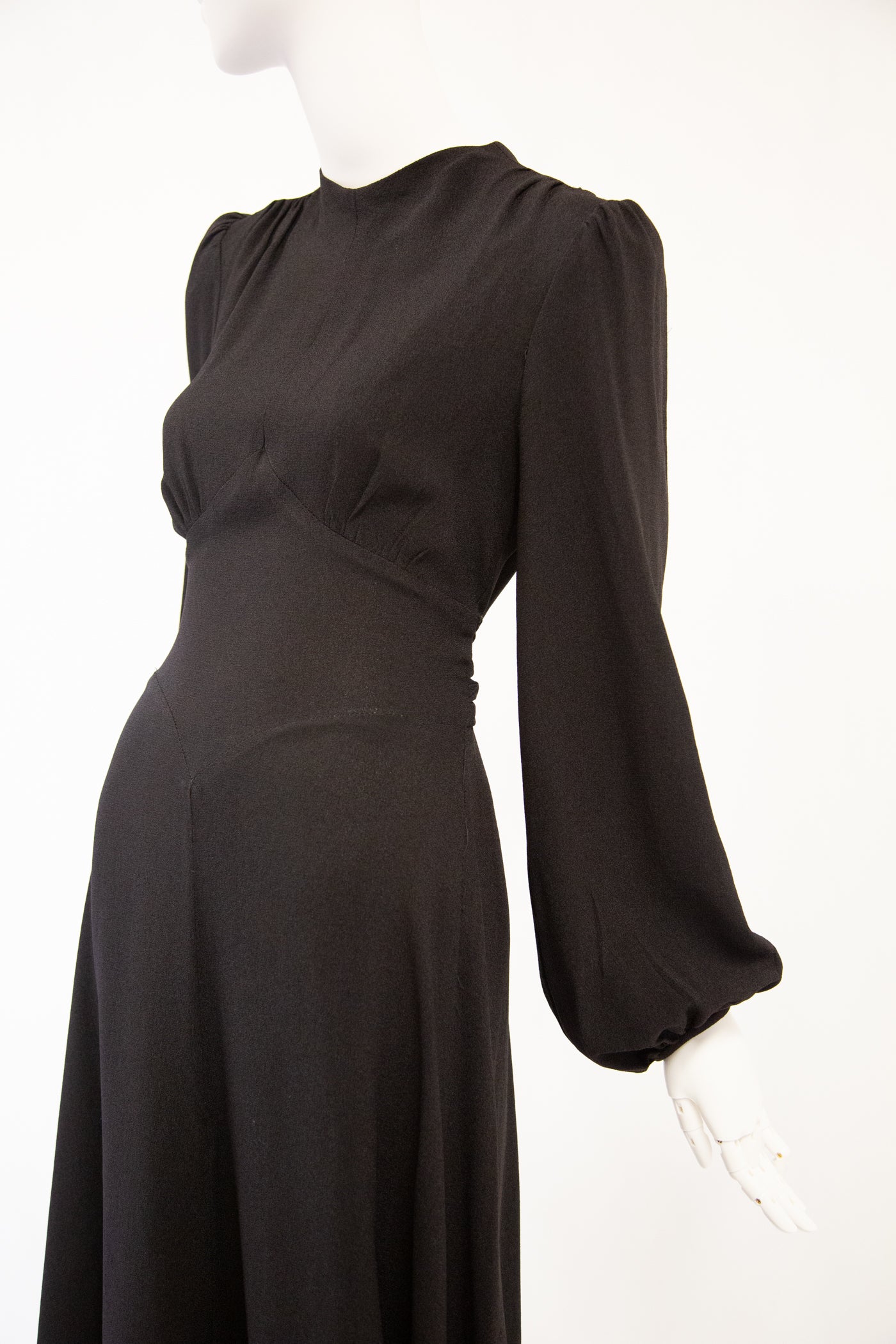 Vintage 1970s 'Bus Stop' Black Crepe Dress