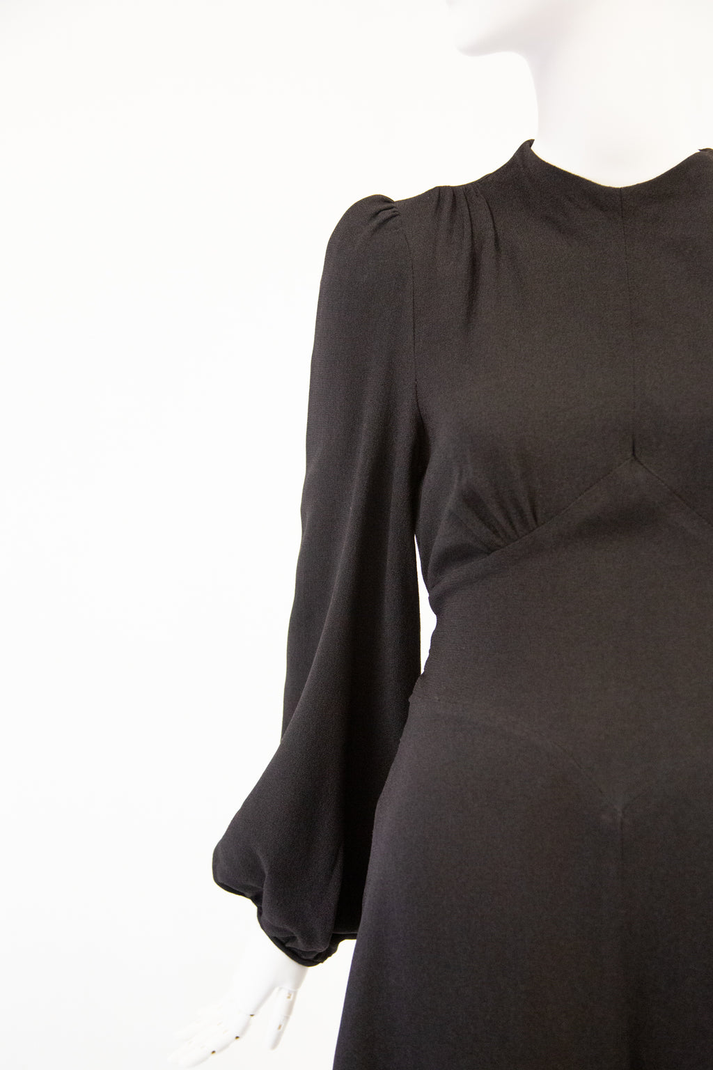 Vintage 1970s 'Bus Stop' Black Crepe Dress