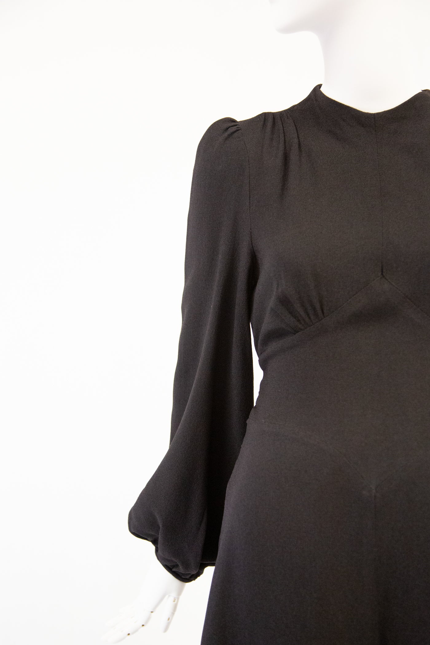 Vintage 1970s 'Bus Stop' Black Crepe Dress