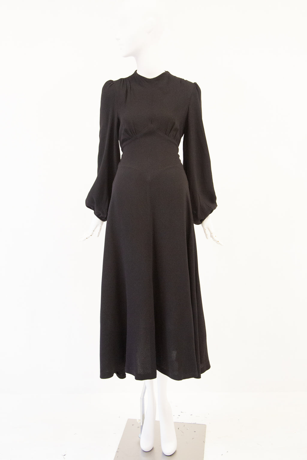 Vintage 1970s 'Bus Stop' Black Crepe Dress