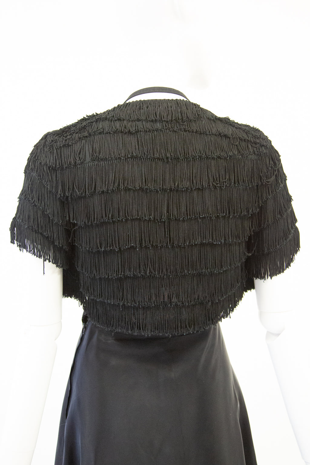 Vintage 1950s Black Fringed Bikini Top Set