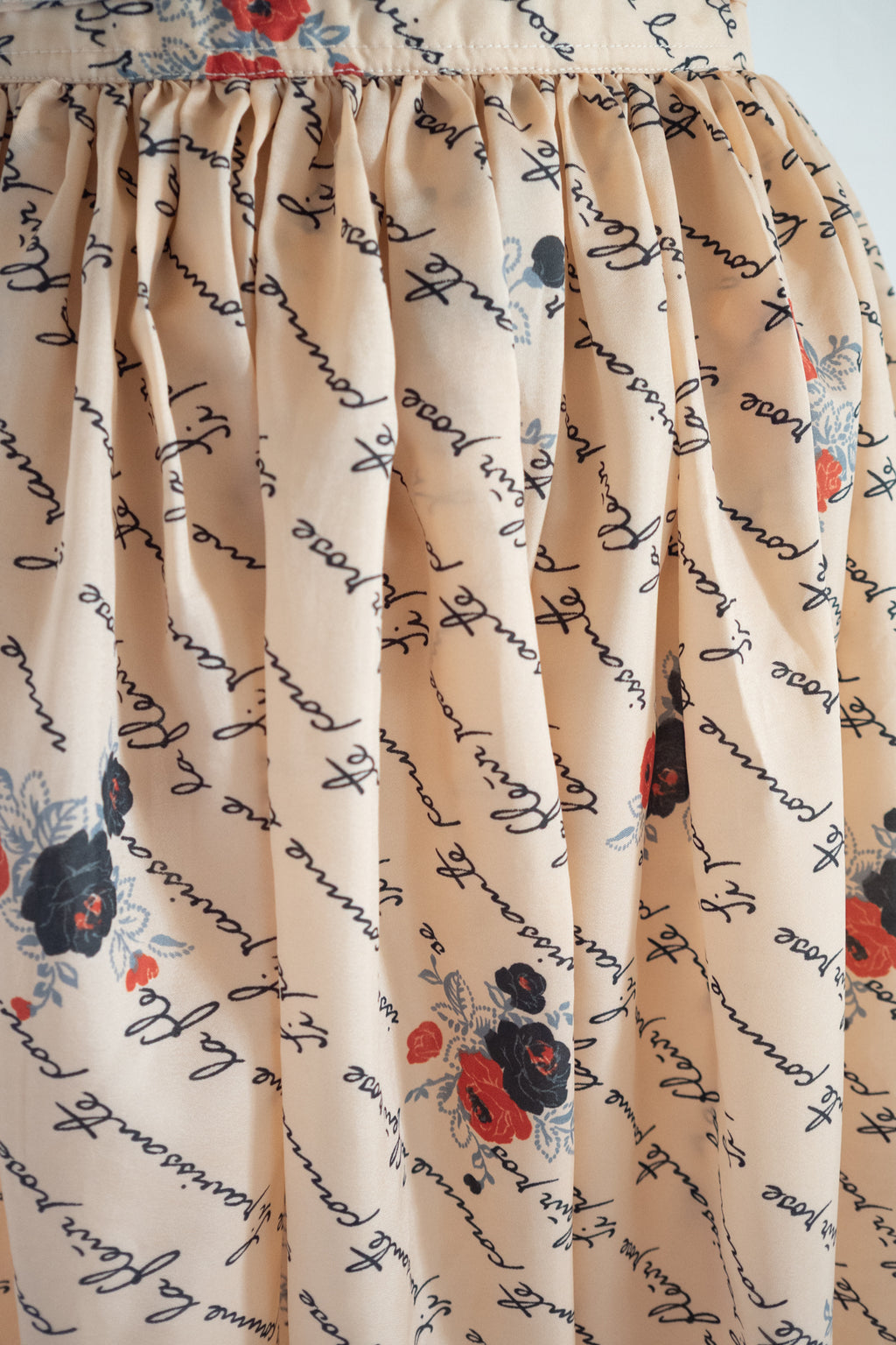 Vintage 1970s Writing Print Playmaid Maxi Skirt
