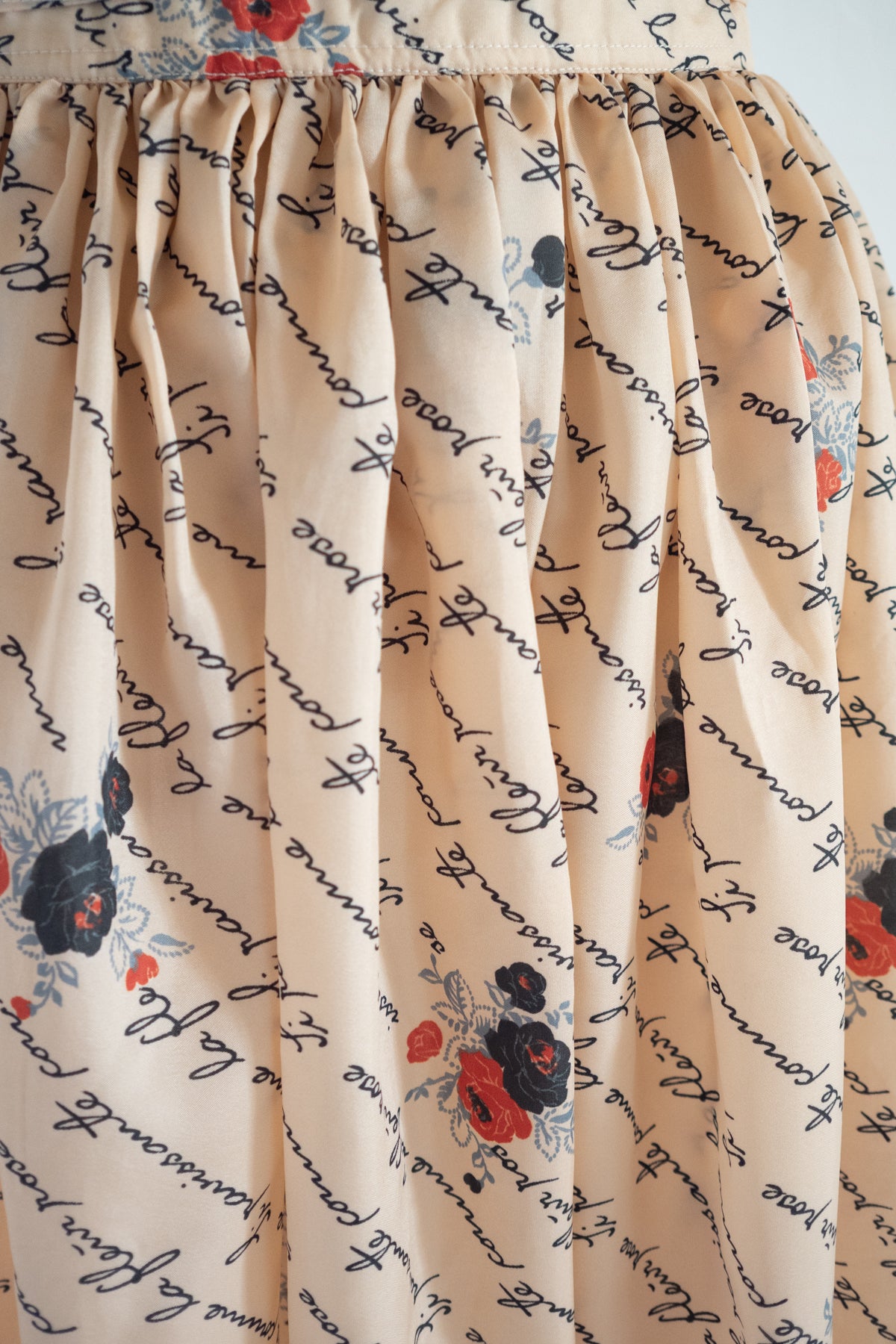 Vintage 1970s Writing Print Playmaid Maxi Skirt