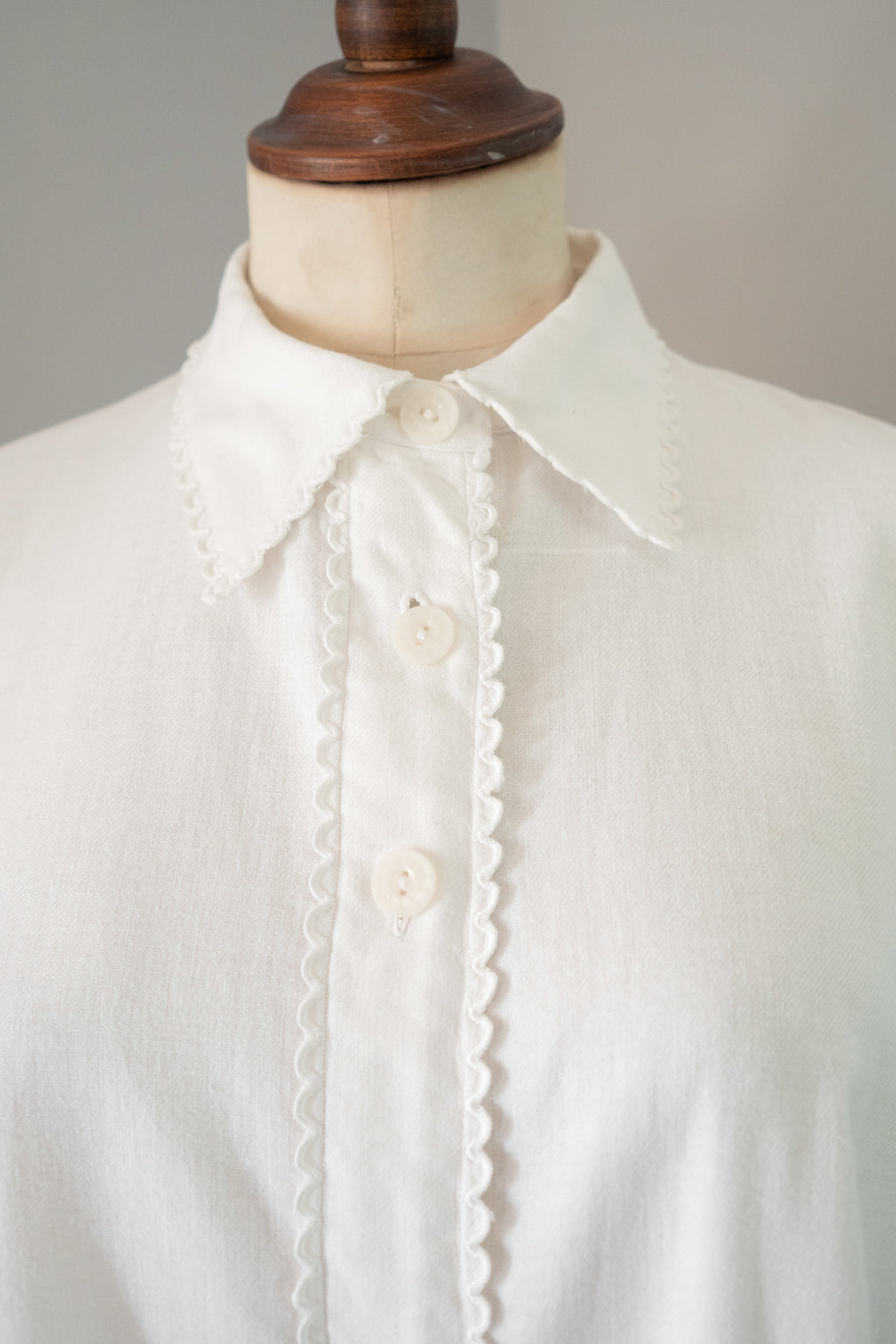 Vintage 1920s Antique White French Shirt
