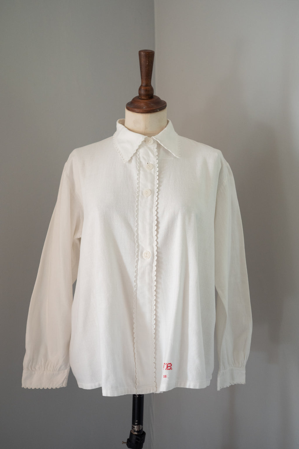 Vintage 1920s Antique White French Shirt