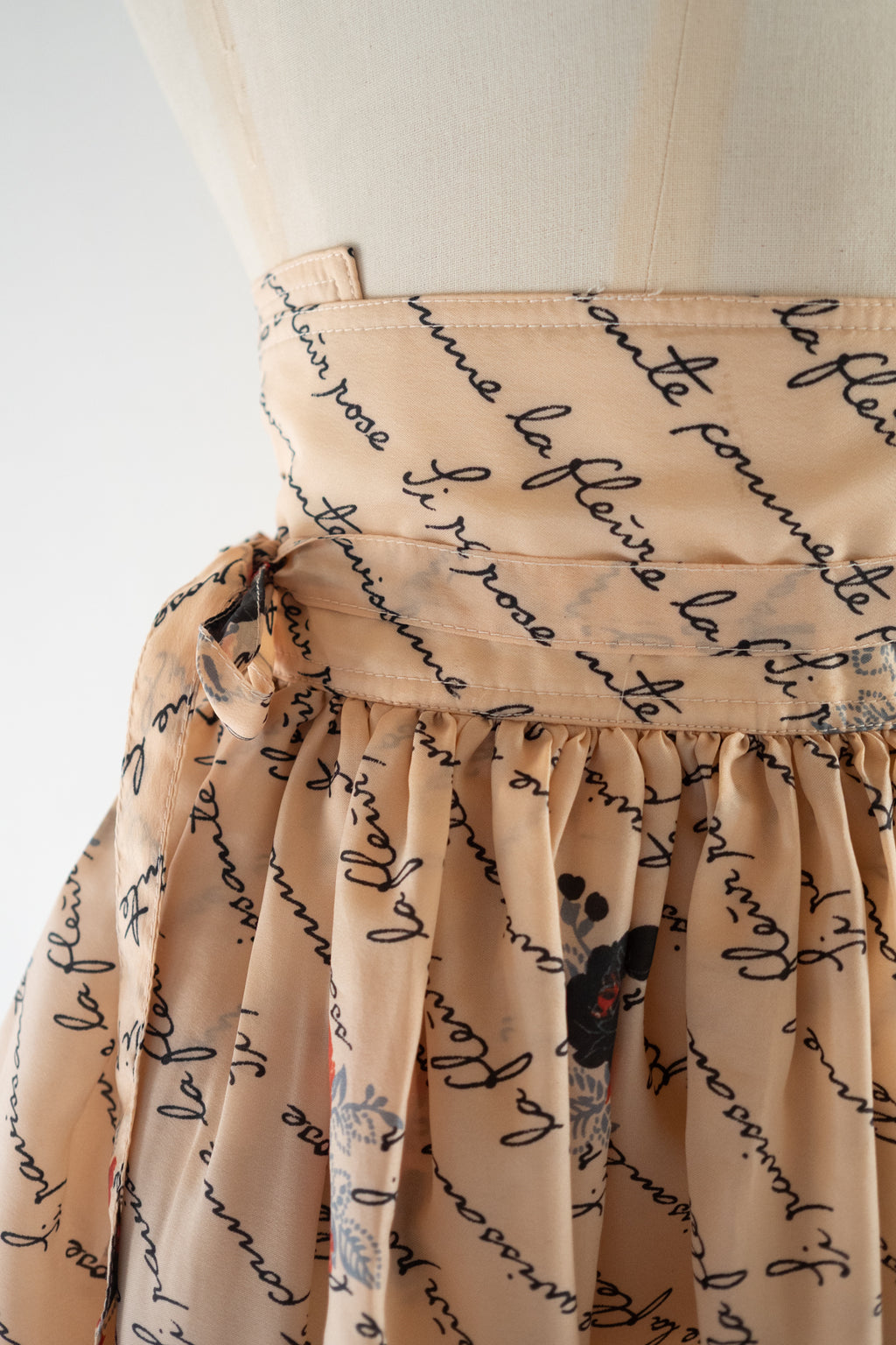 Vintage 1970s Writing Print Playmaid Maxi Skirt