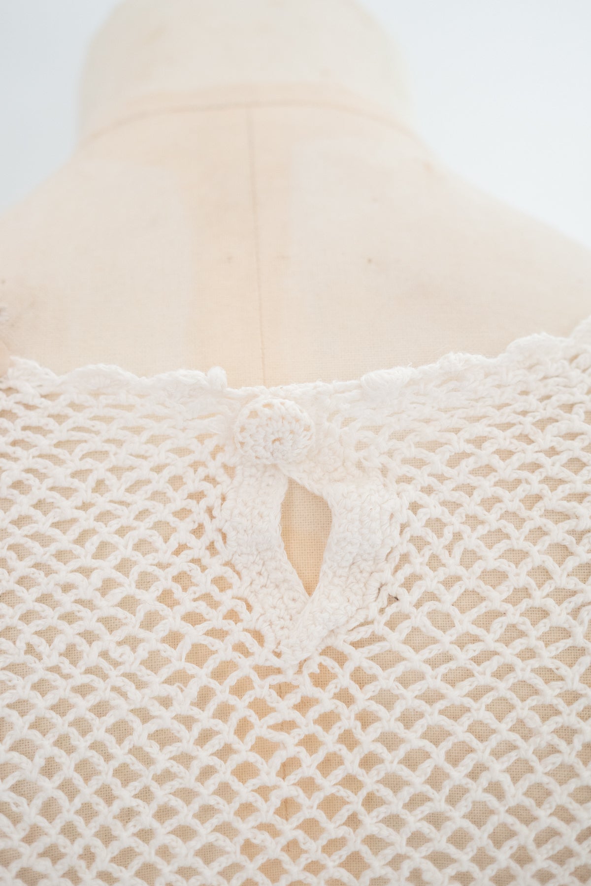 Vintage 1970s White Crotchet T Shirt