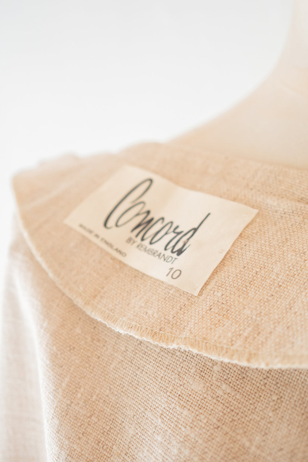 Vintage 1970s Ecru Linen Coat Dress