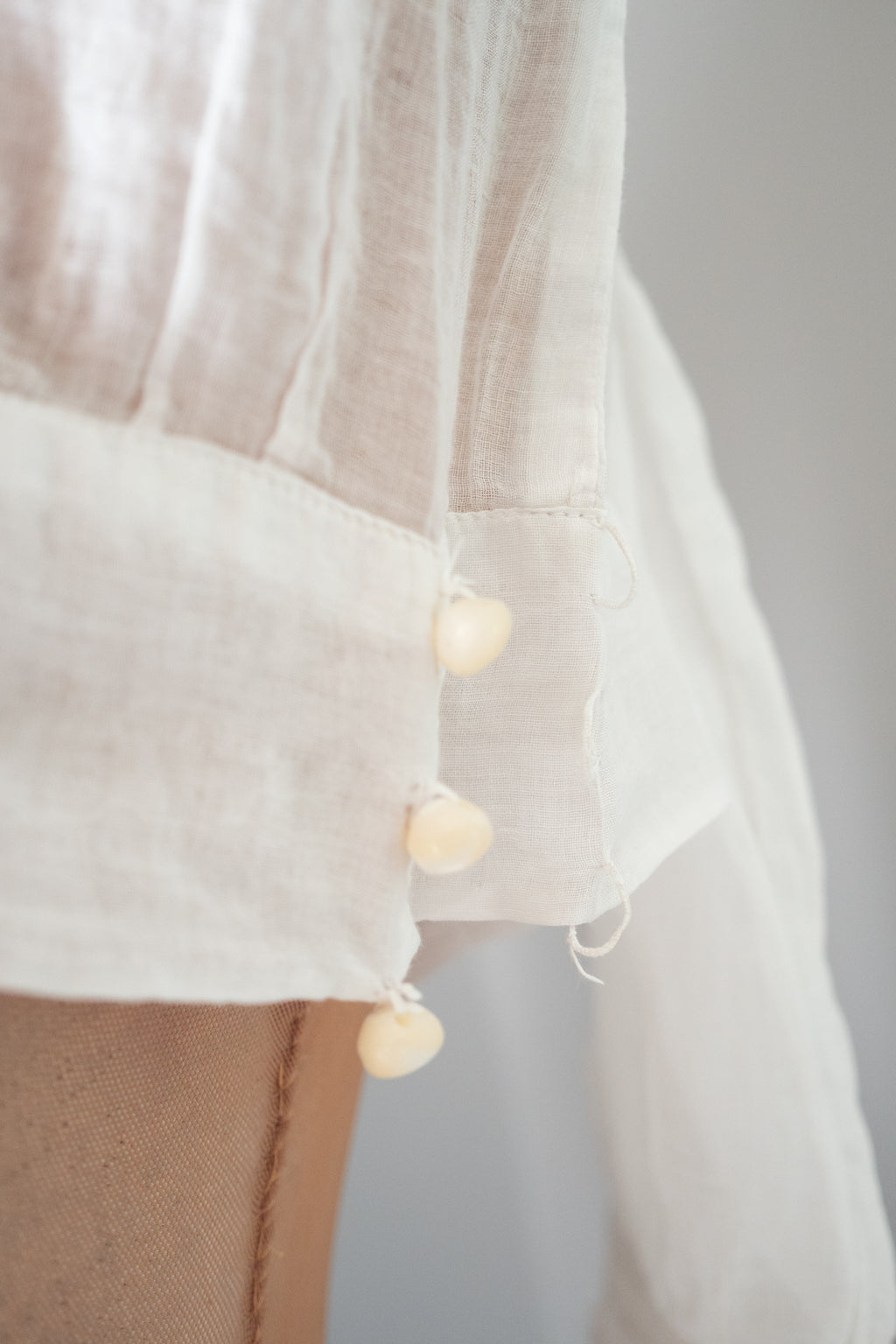 Vintage 1920s Embroidered White Cotton Blouse