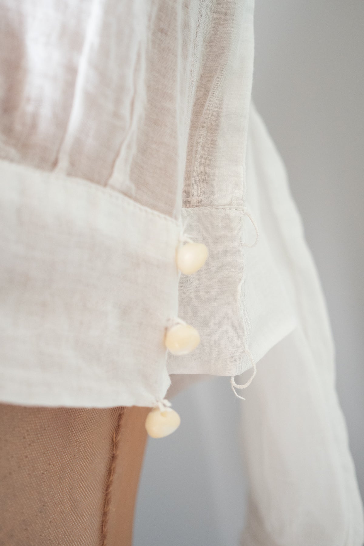 Vintage 1920s Embroidered White Cotton Blouse