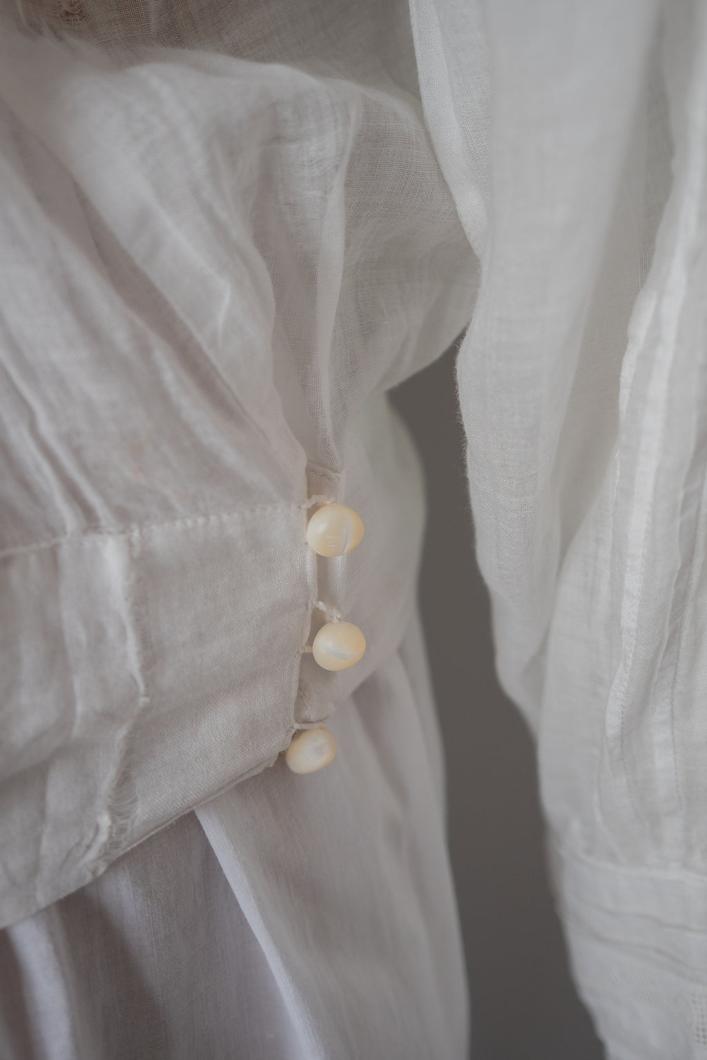 Vintage 1920s Embroidered White Cotton Blouse