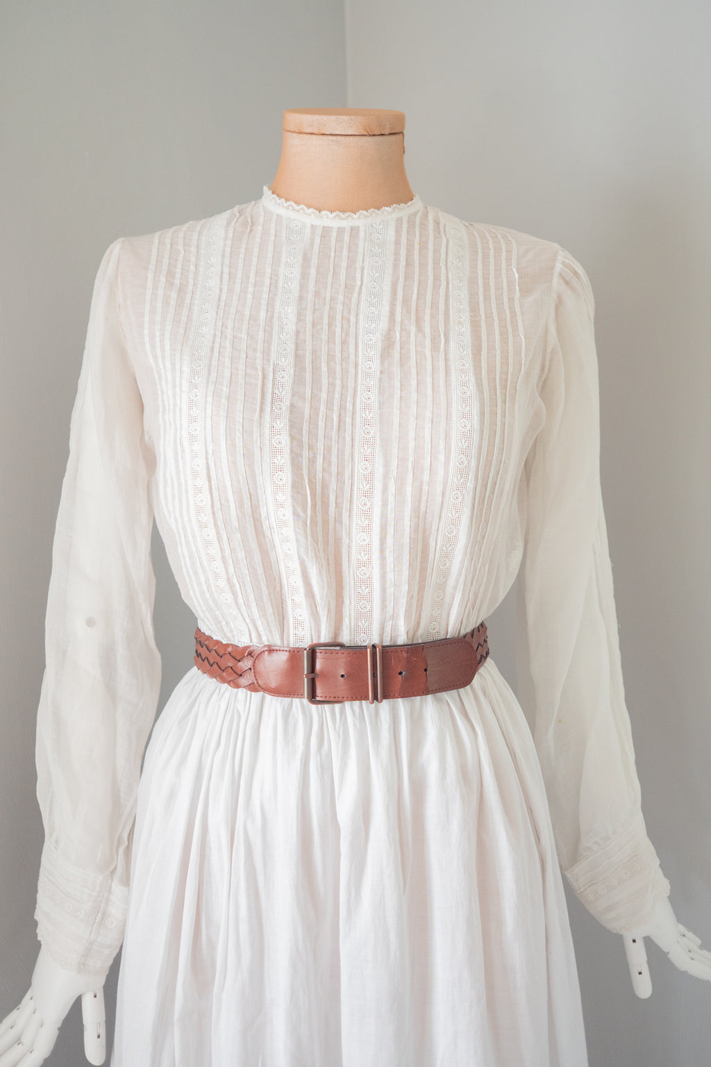 Vintage 1920s Embroidered White Cotton Blouse
