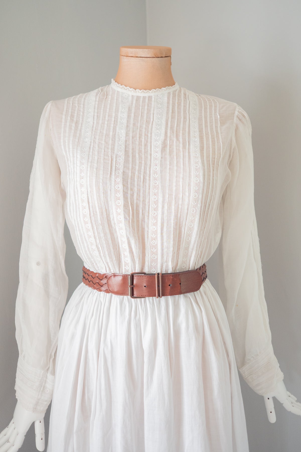 Vintage 1920s Embroidered White Cotton Blouse