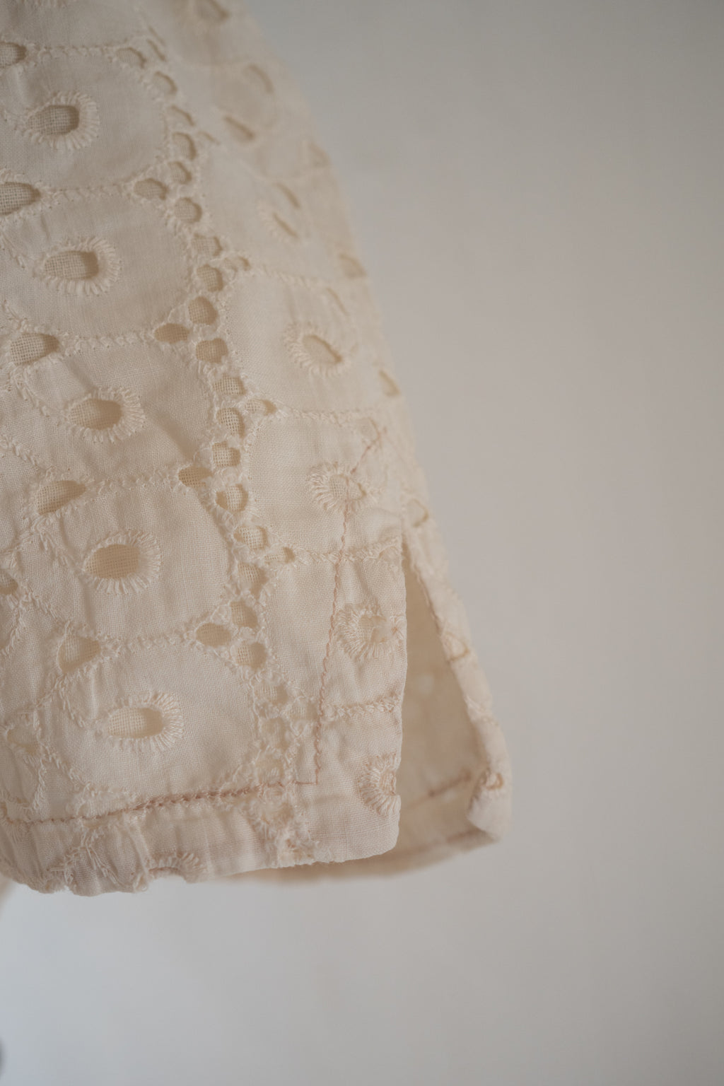 Vintage 1950s Cream Broderie Anglaise Dress
