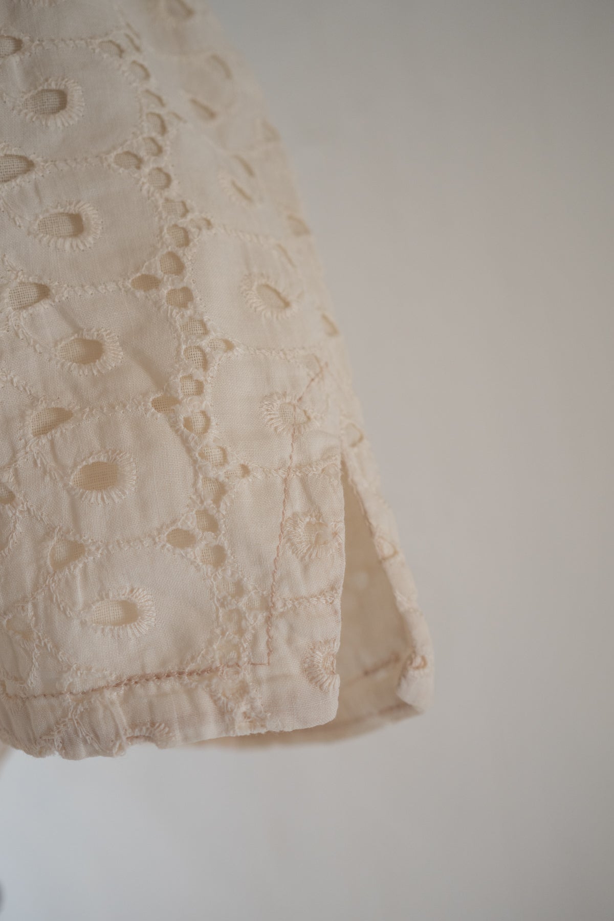Vintage 1950s Cream Broderie Anglaise Dress