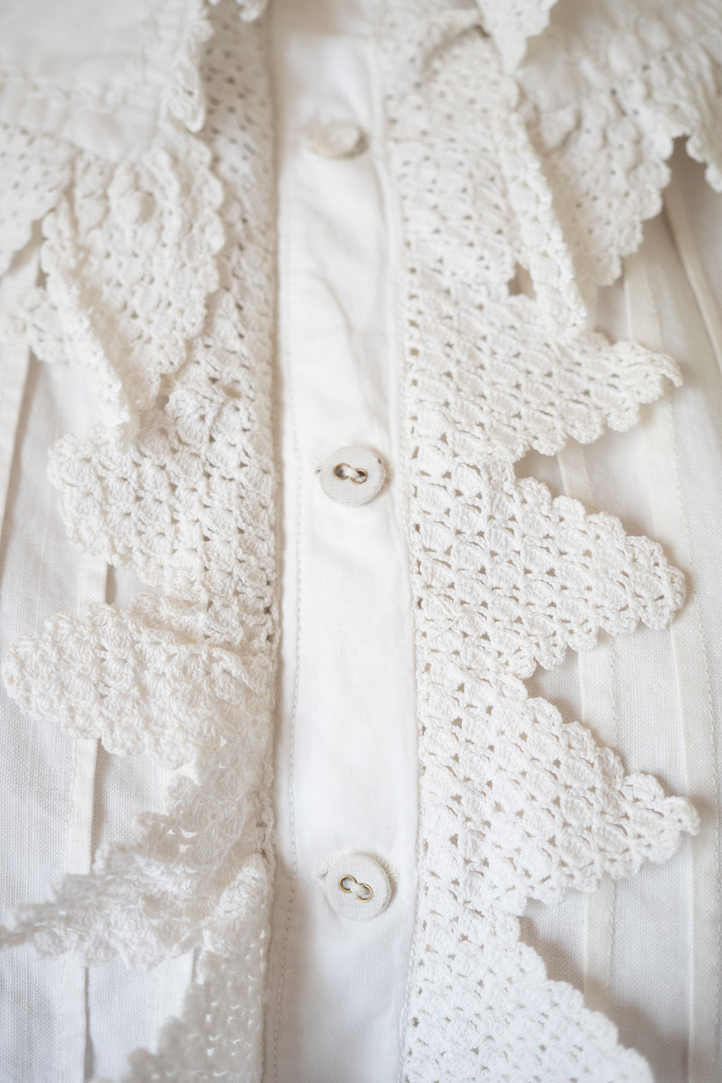 Antique 19th Century White Heavy Cotton Night Shirt