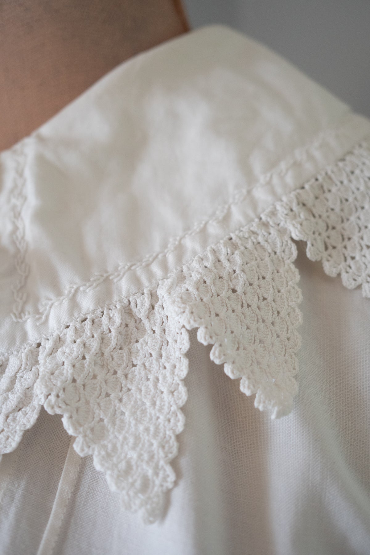 Antique 19th Century White Heavy Cotton Night Shirt