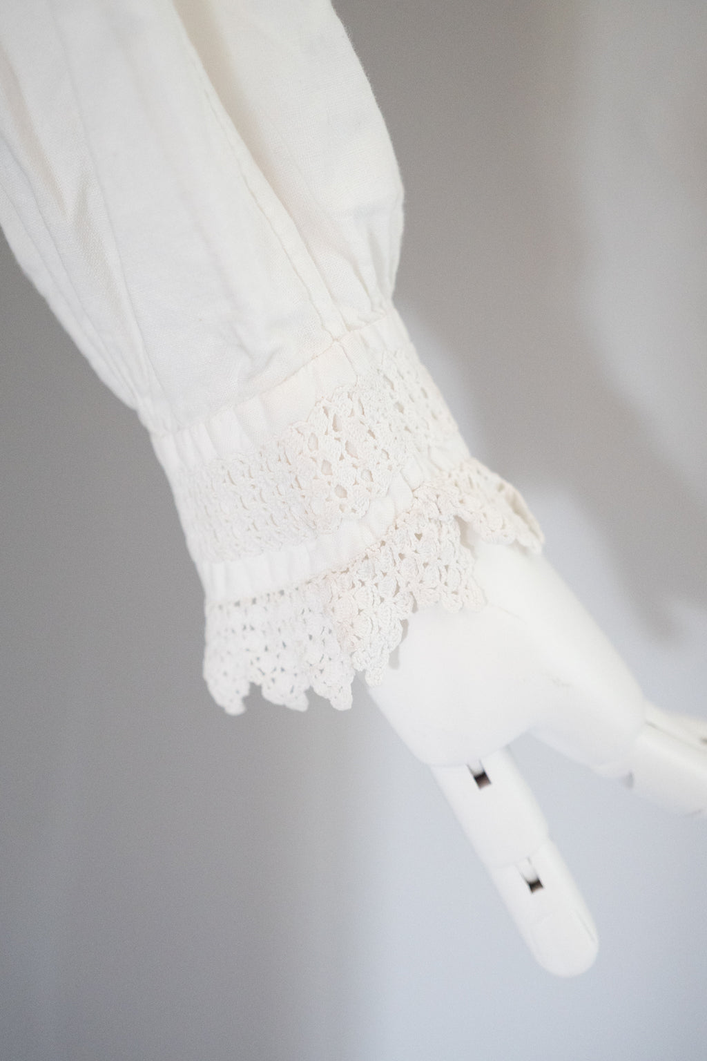 Antique 19th Century White Heavy Cotton Night Shirt