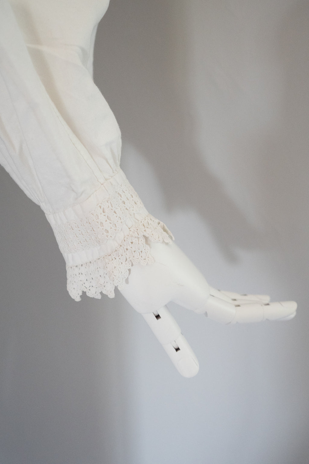 Antique 19th Century White Heavy Cotton Night Shirt